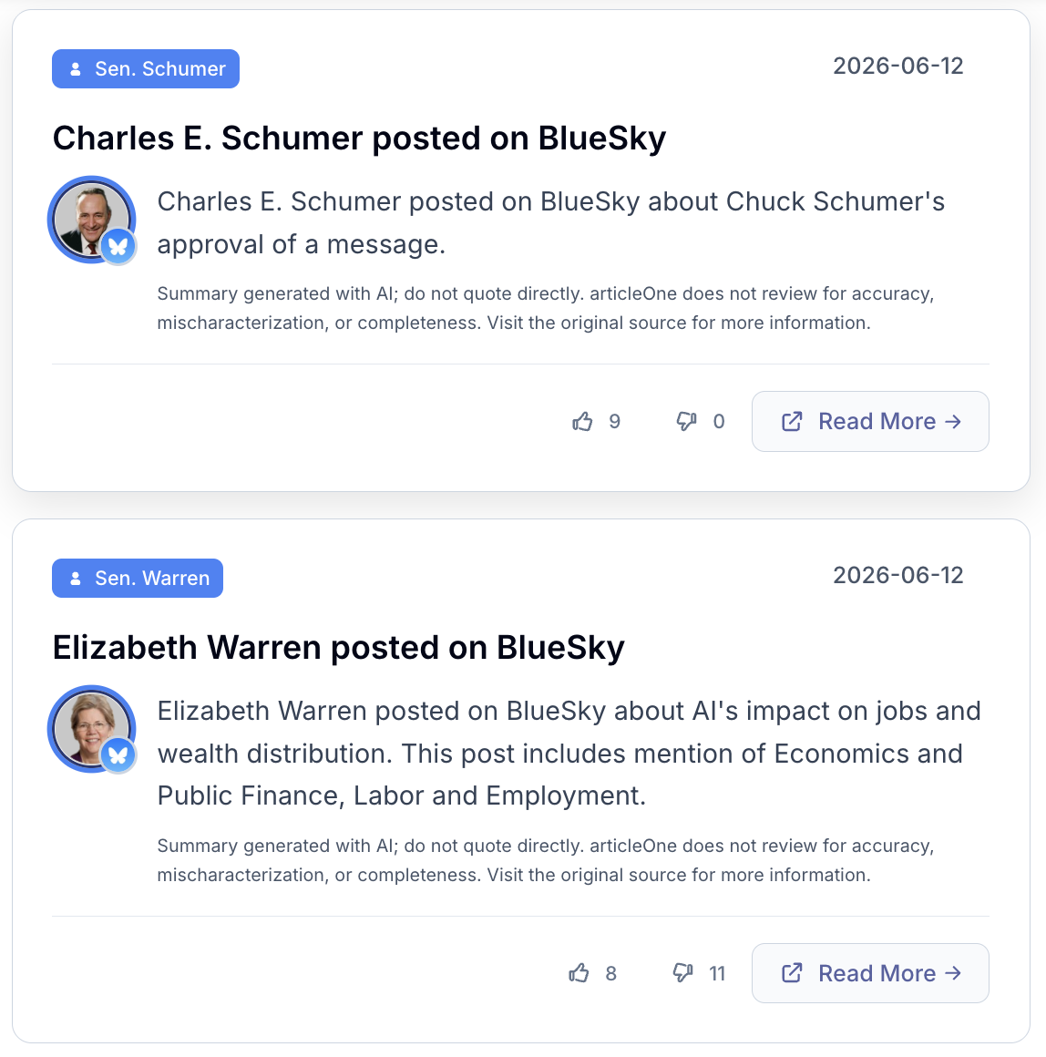 PolicyStream social media feed