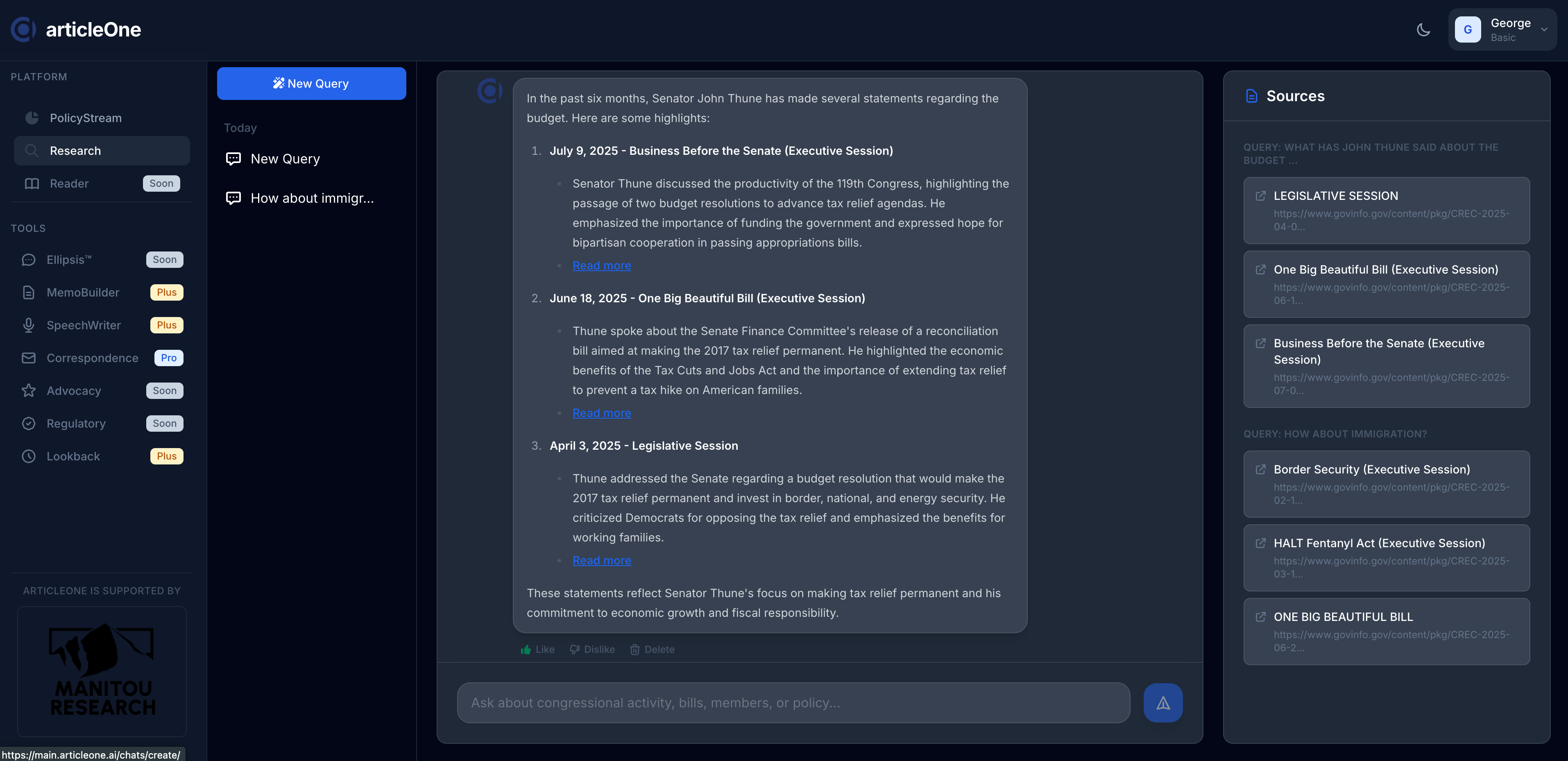 articleOne Platform Dark Mode